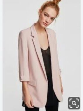 Zara Light Pink Women's Longline Blazer size X-Large
